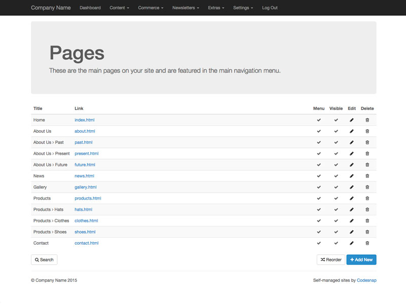 Page list